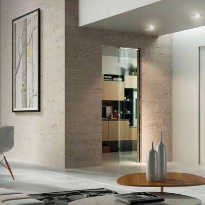 flush with wall lacquered sliding doors