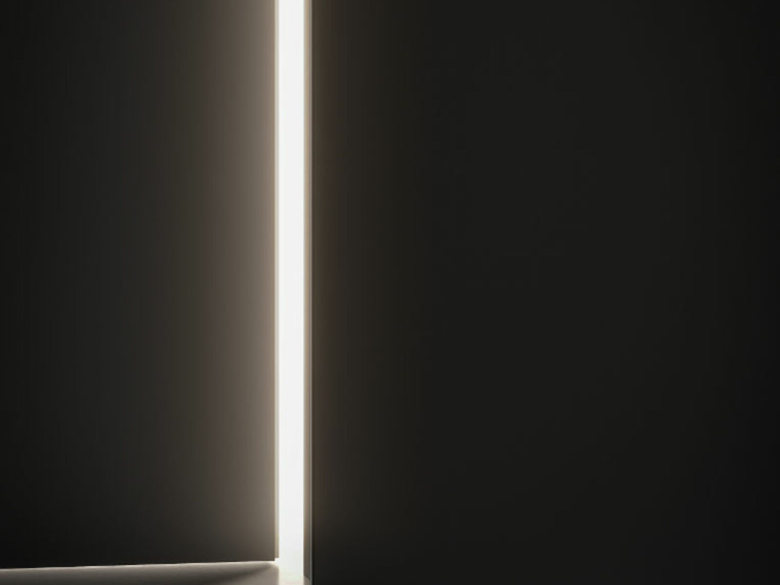 Scrigno Controluce - porta battente LED filomuro Egidio Panzera Architect